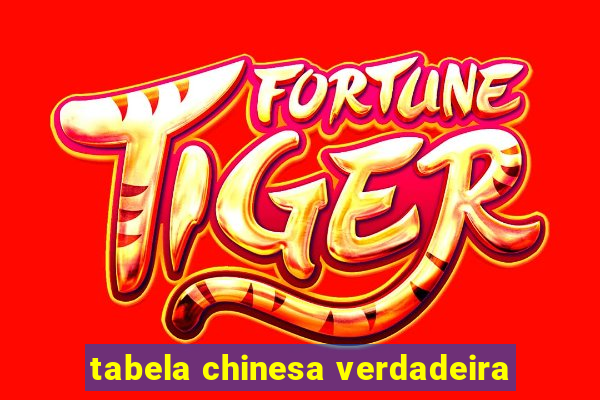 tabela chinesa verdadeira